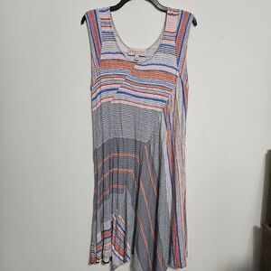 Philosophy Womens Maxi Dress Sleeveless Scoop Neck Hankerchief Hem Size L